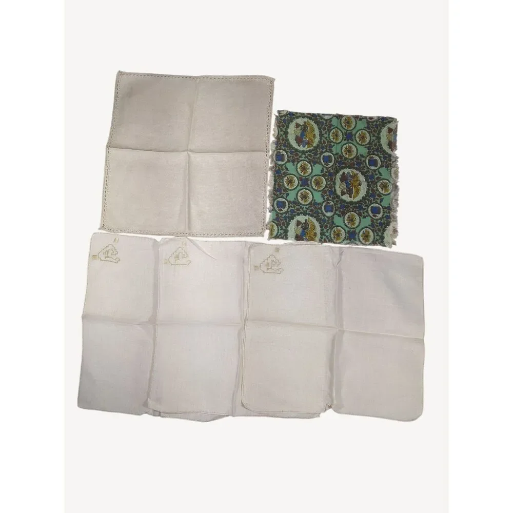 Grab Bag Box Vintage Napkins Use Or Cutter Embroidery Jacquard Damask 19pcs Lot